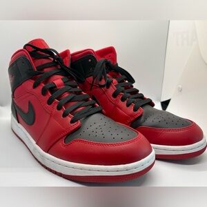 Nike Air Jordan 1 Mid “Reverse Bred” Men’s Sneakers - Black and Red